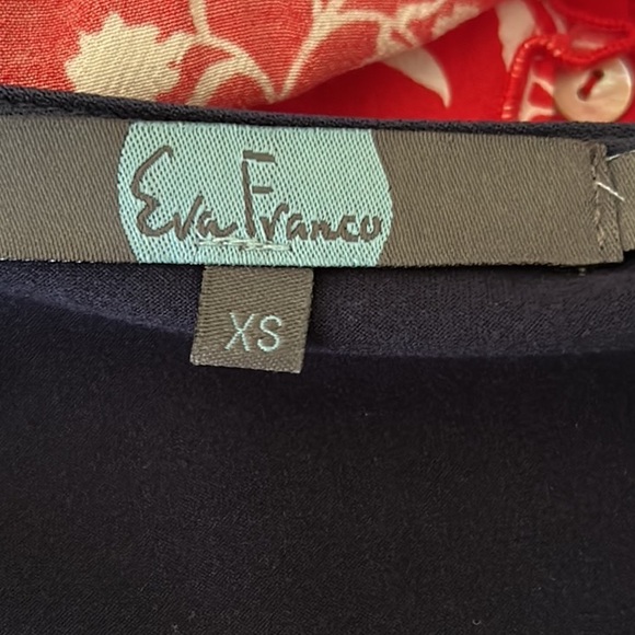 Anthropologie Eva Franco Becky Navy Blue White Daisy Appliqué Top - XS - Picture 13 of 16